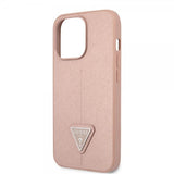 Guess iPhone 13 Pro Cover Saffiano Metal Triangle Rose