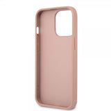 Guess iPhone 13 Pro Cover Saffiano Metal Triangle Rose