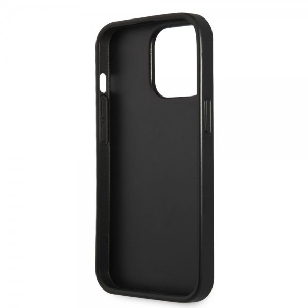Guess iPhone 13 Pro Cover Saffiano Metal Triangle Silver