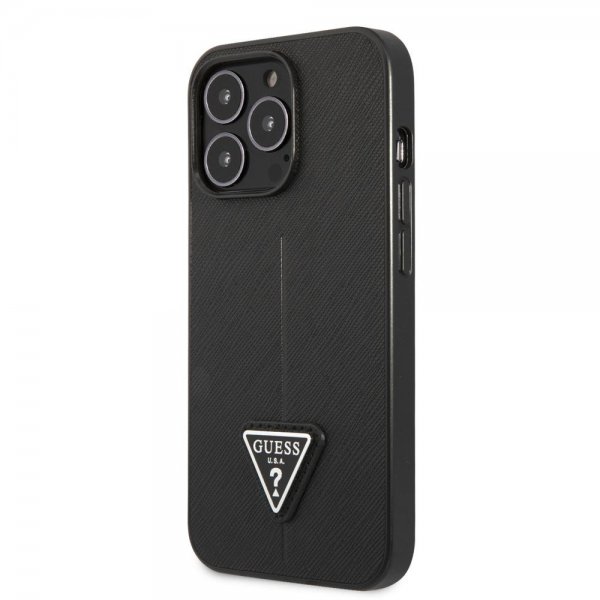Guess iPhone 13 Pro Cover Saffiano Metal Triangle Sort