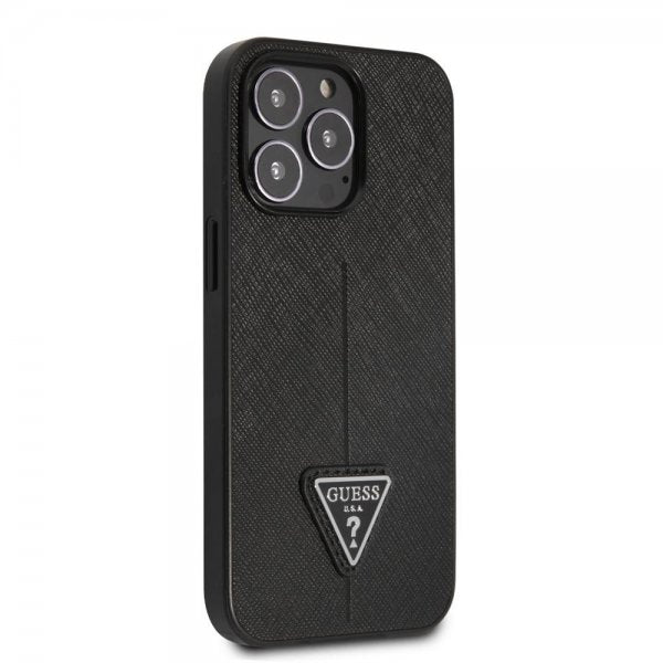 Guess iPhone 13 Pro Cover Saffiano Metal Triangle Sort