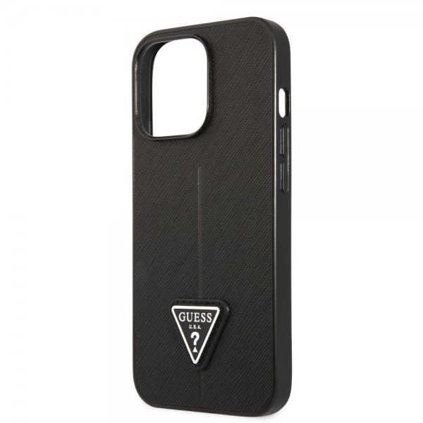 Guess iPhone 13 Pro Cover Saffiano Metal Triangle Sort