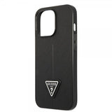 Guess iPhone 13 Pro Cover Saffiano Metal Triangle Sort