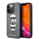 Karl Lagerfeld iPhone 13 Pro Cover Saffiano Silver