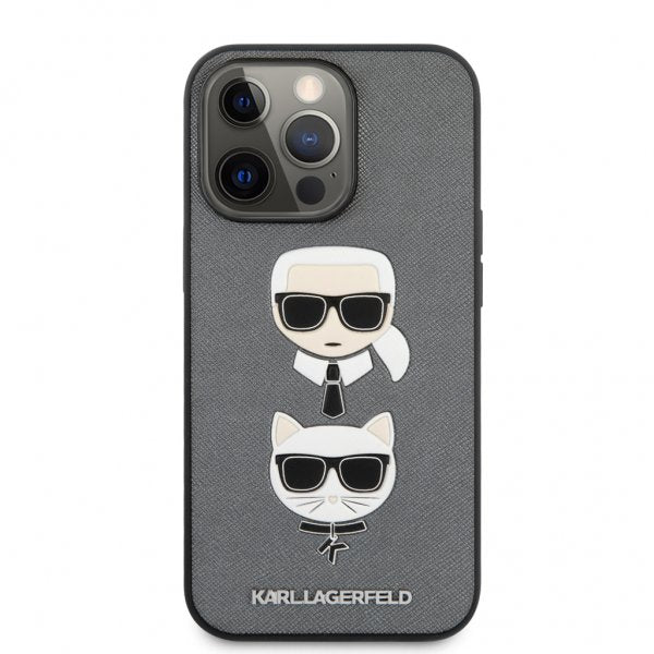 Karl Lagerfeld iPhone 13 Pro Cover Saffiano Silver