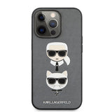 Karl Lagerfeld iPhone 13 Pro Cover Saffiano Silver