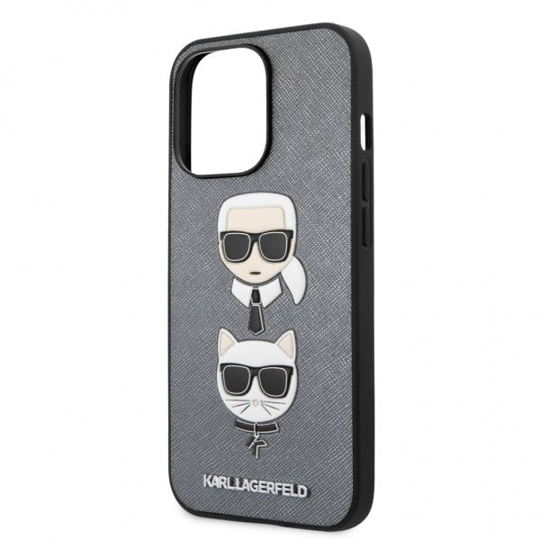 Karl Lagerfeld iPhone 13 Pro Cover Saffiano Silver
