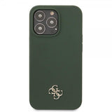 Guess iPhone 13 Pro Cover Silikone Metal Logo 4G Grøn