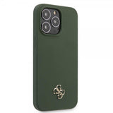 Guess iPhone 13 Pro Cover Silikone Metal Logo 4G Grøn
