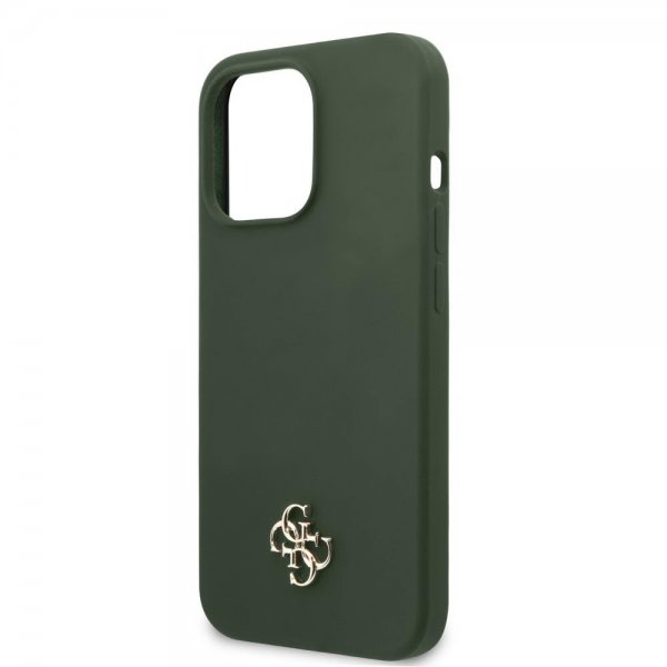 Guess iPhone 13 Pro Cover Silikone Metal Logo 4G Grøn