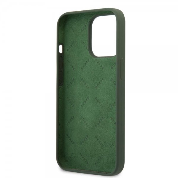 Guess iPhone 13 Pro Cover Silikone Metal Logo 4G Grøn