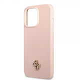 Guess iPhone 13 Pro Cover Silikone Metal Logo 4G Lyserød