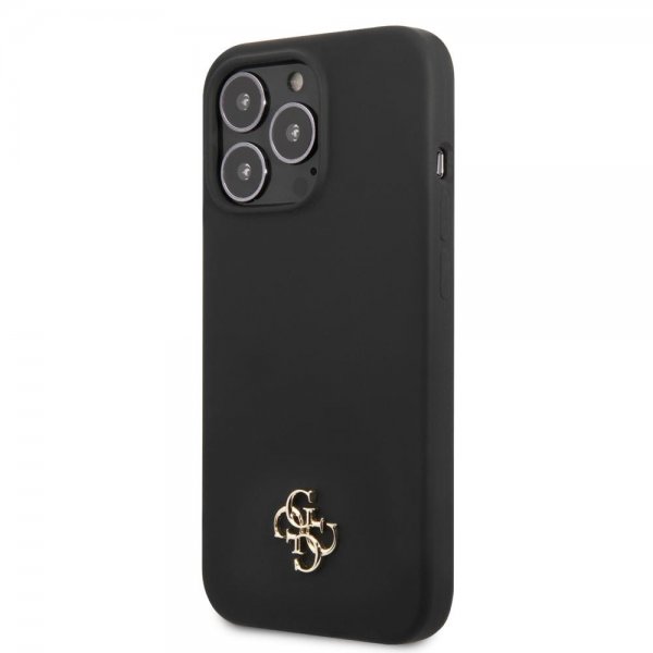 Guess iPhone 13 Pro Cover Silikone Metal Logo 4G Sort
