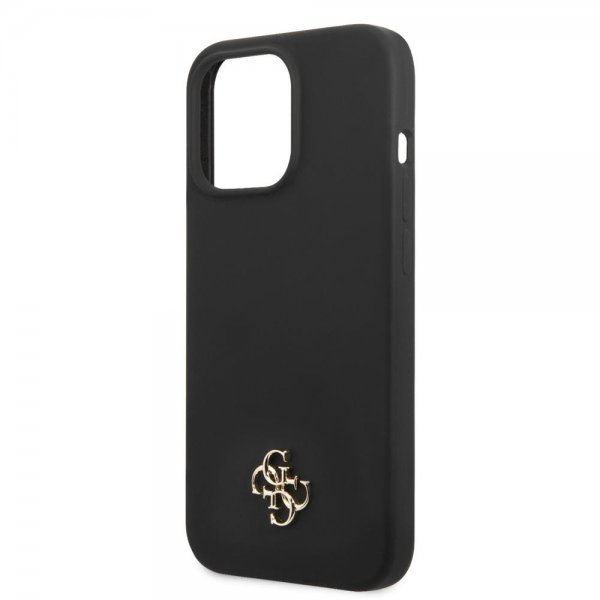 Guess iPhone 13 Pro Cover Silikone Metal Logo 4G Sort