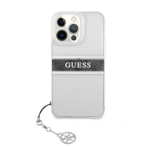Guess iPhone 13 Pro Cover Stripe Charm Grå