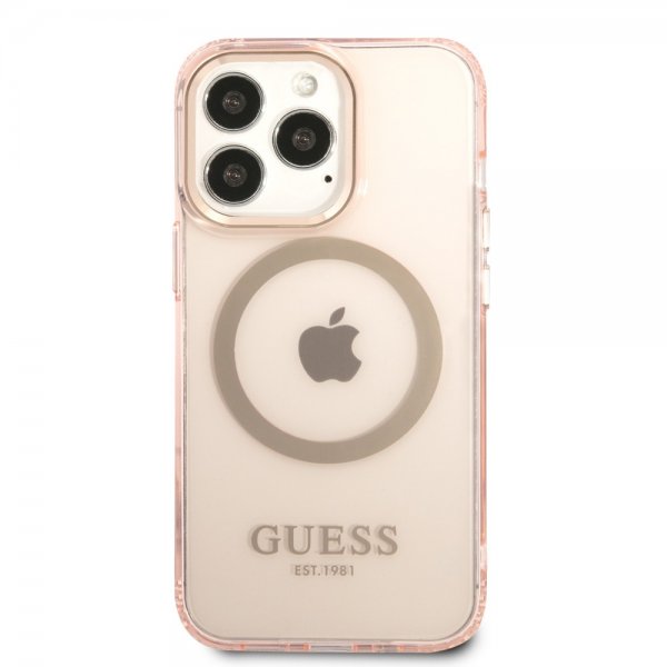 Guess iPhone 13 Pro Cover Gennemsigtig MagSafe Rosa