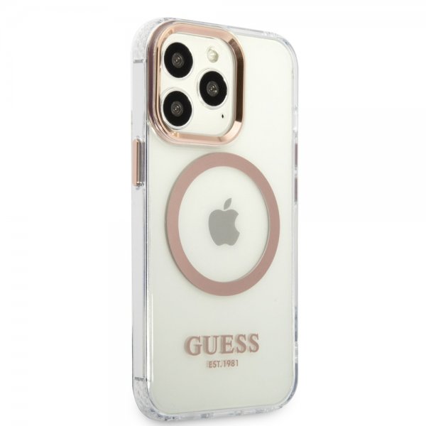 Guess iPhone 13 Pro Cover Transparent MagSafe Guld Transparent