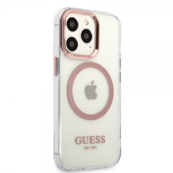 Guess iPhone 13 Pro Cover Transparent MagSafe Rosafarvet Transparent