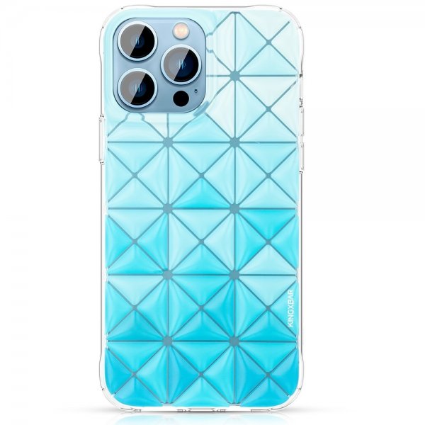 Kingxbar iPhone 13 Pro Cover Trekantmønster Blå
