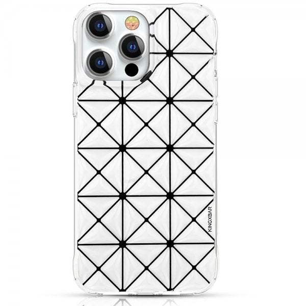 Kingxbar iPhone 13 Pro Cover Trekantmønster Hvid