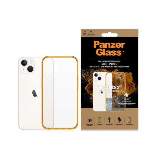 PanzerGlass iPhone 13 Cover ClearCase Color Tangerine