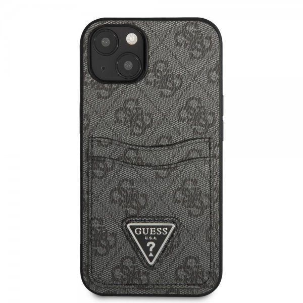 Guess iPhone 13 Cover Double Cardslot Metal Triangle Sort