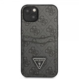 Guess iPhone 13 Cover Double Cardslot Metal Triangle Sort