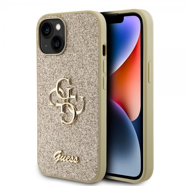 Guess iPhone 13 Cover Fixed Glitter Guld
