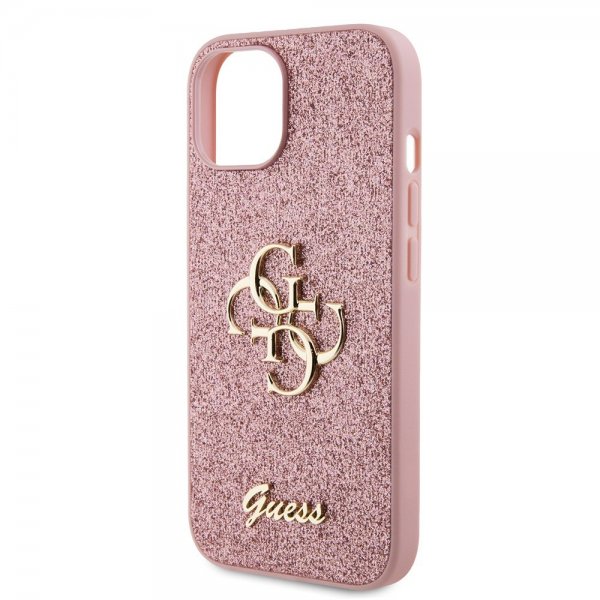 Guess iPhone 13 Cover Fixed Glitter Rosa