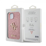 Guess iPhone 13 Cover Fixed Glitter Rosa