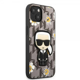 Karl Lagerfeld iPhone 13 Cover Flower Monogram Iconic Patch Grå