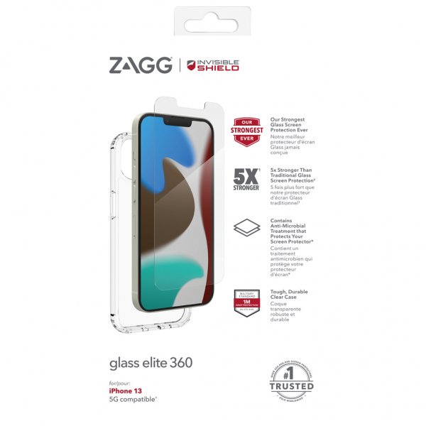 ZAGG InvisibleShield iPhone 13 Cover med skærmbeskyttelse Glass Elite 360