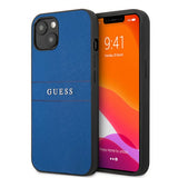 Guess iPhone 13 Cover Hot Stamp Metal Logo Blå