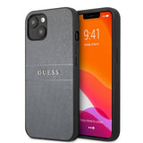 Guess iPhone 13 Cover Hot Stamp Metal Logo Grå