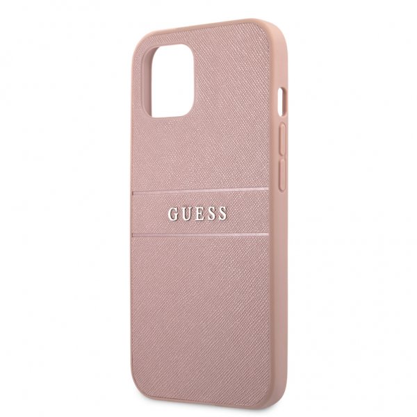 Guess iPhone 13 Cover Hot Stamp Metal Logo Rosa