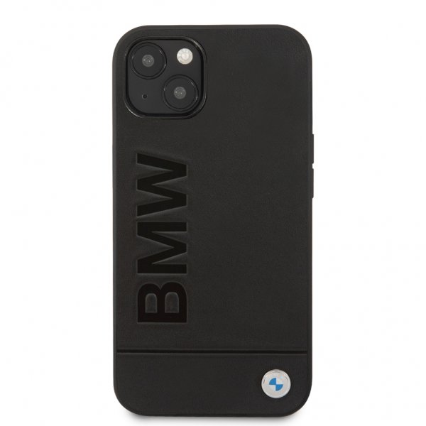 BMW iPhone 13 Cover Hot Stamp Metal Logo Sort