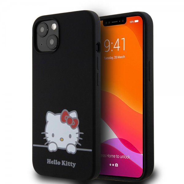 Hello Kitty iPhone 13 Cover Liquid Silikone Sort