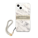 Guess iPhone 13 Cover Marble Design Stripe Grå