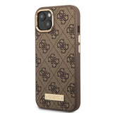 Guess iPhone 13 Cover Metal Plate Logo MagSafe Brun