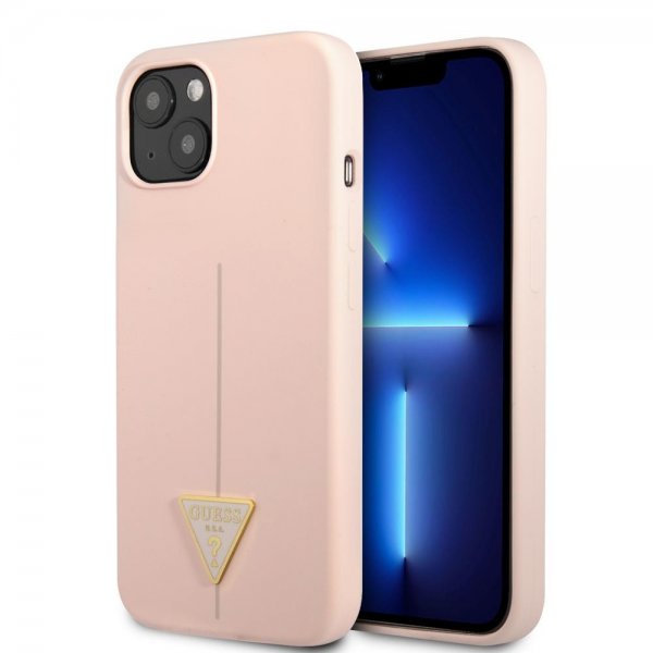 Guess iPhone 13 Cover Metal Triangle Rosa