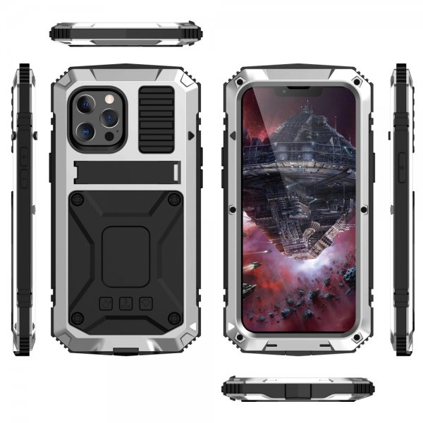 R-JUST iPhone 13 Cover Metal Stødsikkert Sølv