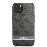 Guess iPhone 13 Cover Printed Stripe Bottom Grå
