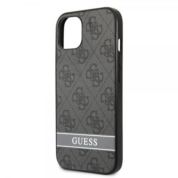 Guess iPhone 13 Cover Printed Stripe Bottom Grå