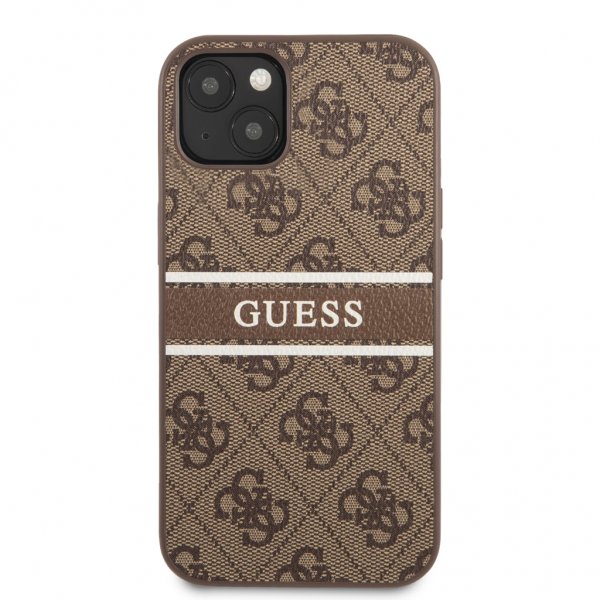 Guess iPhone 13 Cover Printed Stripe Brun