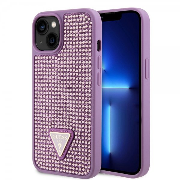 Guess iPhone 13 Cover Rhinestone Lilla