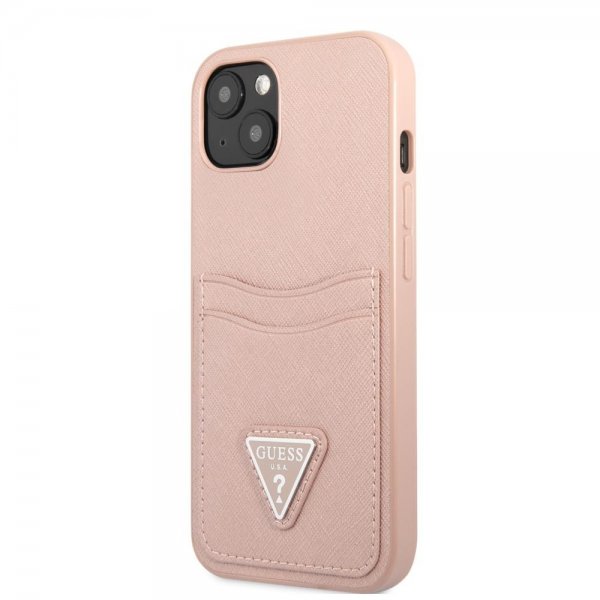 Guess iPhone 13 Cover Saffiano Double Cardslot Rosa