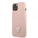 Guess iPhone 13 Cover Saffiano Metal Triangle Rosa