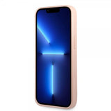 Guess iPhone 13 Cover Saffiano Metal Triangle Rosa