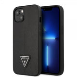 Guess iPhone 13 Cover Saffiano Metal Triangle Sort