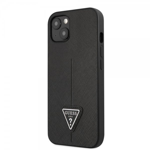 Guess iPhone 13 Cover Saffiano Metal Triangle Sort